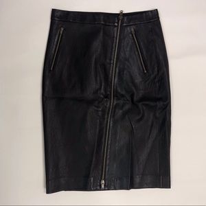 {2} J. Crew Collection Black Leather Skirt